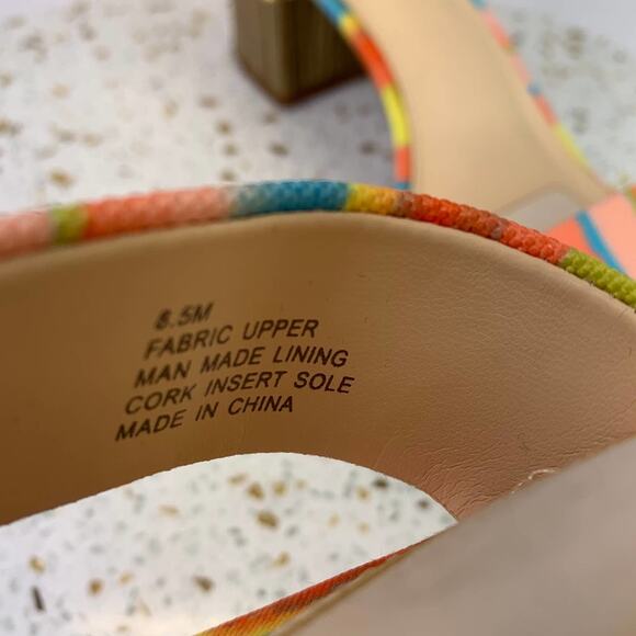 Alex Marie Deltan Style Cork Insert Block Heels Women's size 8.5, melon - Picture 14 of 14